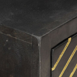 Vidaxl Console Table Black And Gold 90X30X75 Cm Solid Mango Wood - thumbnail 3