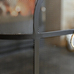 Classic Domed Fire Screen Spark Guard With Silver Circular Handle - thumbnail 4