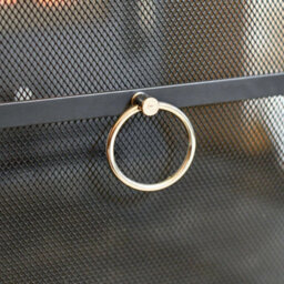 Classic Domed Fire Screen Spark Guard With Silver Circular Handle - thumbnail 5