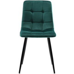 BTM Dining Chair (4 Pcs), Dark Green,4-Set Velet Upholstered Chair Design Chair With Backrest,seat In Velvet Metal Frame - thumbnail 6