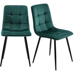 BTM Dining Chair (4 Pcs), Dark Green,4-Set Velet Upholstered Chair Design Chair With Backrest,seat In Velvet Metal Frame - thumbnail 7