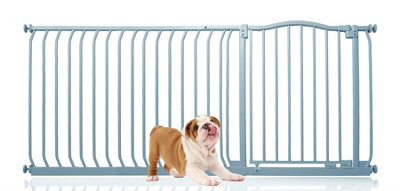 Bettacare Curved Top Dog Gate, 171Cm - 180Cm, Matt Grey, Pressure Fit Pet Gate For Dog And Puppy, Pet And Dog Barrier - image 1