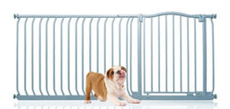 Bettacare Curved Top Dog Gate, 171Cm - 180Cm, Matt Grey, Pressure Fit Pet Gate For Dog And Puppy, Pet And Dog Barrier