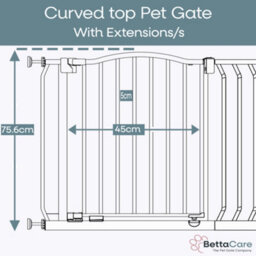 Bettacare Curved Top Dog Gate, 171Cm - 180Cm, Matt Grey, Pressure Fit Pet Gate For Dog And Puppy, Pet And Dog Barrier - thumbnail 3