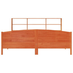 Berkfield Bookcase Bed Without Mattress Wax Brown 200X200Cm Solid Wood Pine - thumbnail 4