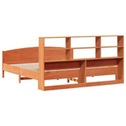 Berkfield Bookcase Bed Without Mattress Wax Brown 200X200Cm Solid Wood Pine - thumbnail 6