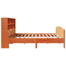Berkfield Bookcase Bed Without Mattress Wax Brown 200X200Cm Solid Wood Pine - thumbnail 5