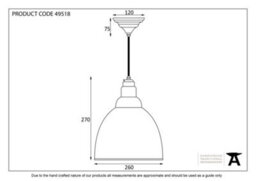 From the Anvil Smooth Brass Brindley Pendant Light - thumbnail 2