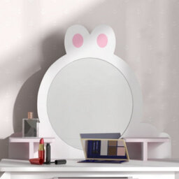 Zonekiz Kids Dressing Table With Mirror And Stool, Drawer, Storage Shelf - White - thumbnail 8