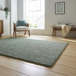 Green Plain 25mm Thick Anti-Shed Rug For Bedroom, Living, & Dining Room, Anti-Shed Modern Plain Area Rug-120Cm X 170Cm - thumbnail 2