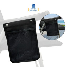 Sunmer Set Of 2 Padded Folding Garden Chairs With Side Pocket - Black - thumbnail 6