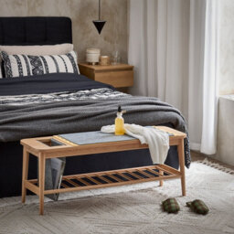 Sobuy Hfsr02-N, Shoe Bench Shoe Rack Hallway Bench Bed Bench Bed End With Hanging Bag,wood Veneer,w110Xd37Xh44.5 - thumbnail 2