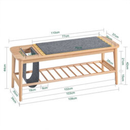 Sobuy Hfsr02-N, Shoe Bench Shoe Rack Hallway Bench Bed Bench Bed End With Hanging Bag,wood Veneer,w110Xd37Xh44.5 - thumbnail 3