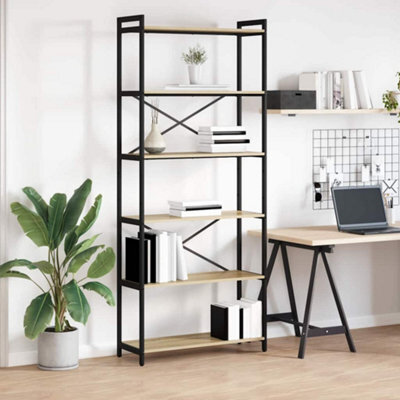 Berkfield Bookcase Sonoma Oak 80 X 30 X 188 Cm Engineered Wood - image 1