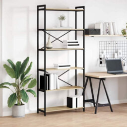 Berkfield Bookcase Sonoma Oak 80 X 30 X 188 Cm Engineered Wood