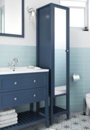 GoodHome Perma Tall Satin Blue Single Freestanding Bathroom Cabinet (H)185Cm (W)40.2Cm - thumbnail 4