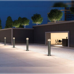 Long Life Lamps Company Pir Led Bollard Garden Lamp Post Stainless Steel Outdoor Pir Ground Light Warm White - thumbnail 8