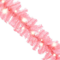 Berkfield Christmas Garland With Led Lights 5 M Pink - thumbnail 4