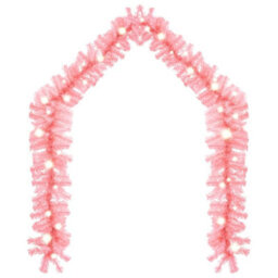 Berkfield Christmas Garland With Led Lights 5 M Pink - thumbnail 2