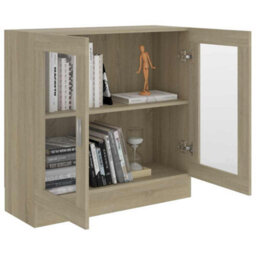 Vidaxl Vitrine Cabinet Sonoma Oak 82.5X30.5X80 Cm Engineered Wood - thumbnail 4
