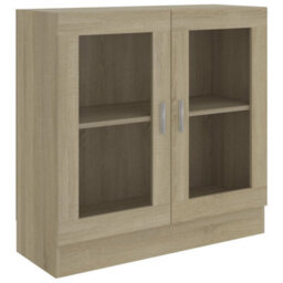 Vidaxl Vitrine Cabinet Sonoma Oak 82.5X30.5X80 Cm Engineered Wood - thumbnail 1
