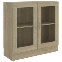 Vidaxl Vitrine Cabinet Sonoma Oak 82.5X30.5X80 Cm Engineered Wood - thumbnail 2