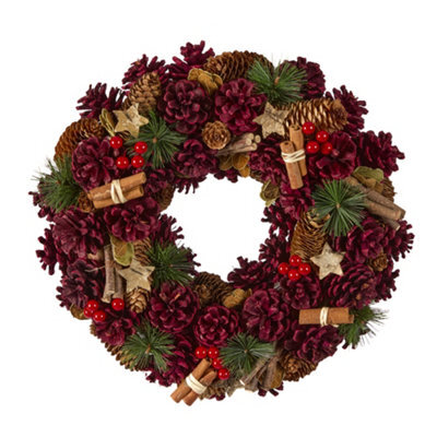 Dibor Cinnamon Stars Festive Decor Autumn-Winter Front Door Wreath Christmas Wreath 38Cm - image 1