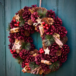 Dibor Cinnamon Stars Festive Decor Autumn-Winter Front Door Wreath Christmas Wreath 38Cm - thumbnail 3