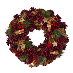 Dibor Cinnamon Stars Festive Decor Autumn-Winter Front Door Wreath Christmas Wreath 38Cm - thumbnail 1