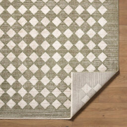 Livabliss Galey Alix Myrtle Avenue-Geometric Green Ivory Brown Diamond Pattern Fringe Living Dining Bedroom Rug 160 X 230 Cm Easy Care - thumbnail 4