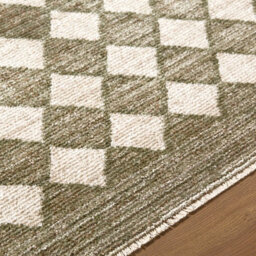 Livabliss Galey Alix Myrtle Avenue-Geometric Green Ivory Brown Diamond Pattern Fringe Living Dining Bedroom Rug 160 X 230 Cm Easy Care - thumbnail 3