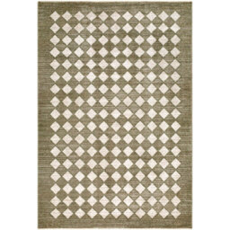 Livabliss Galey Alix Myrtle Avenue-Geometric Green Ivory Brown Diamond Pattern Fringe Living Dining Bedroom Rug 160 X 230 Cm Easy Care - thumbnail 2