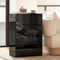 Homcom Bedroom Chest Of Drawers, 4 Drawers Dresser, Drawer Unit, Black - thumbnail 9