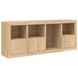 Berkfield Sideboard With Led Lights Sonoma Oak 164X37X67 Cm - thumbnail 5