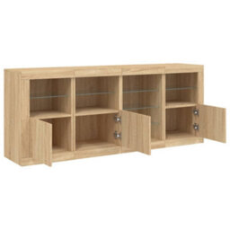 Berkfield Sideboard With Led Lights Sonoma Oak 164X37X67 Cm - thumbnail 6