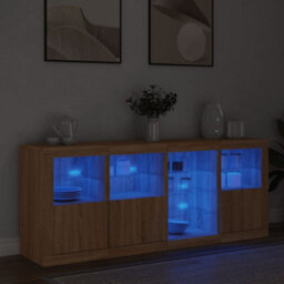 Berkfield Sideboard With Led Lights Sonoma Oak 164X37X67 Cm - thumbnail 4