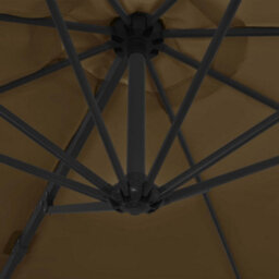 Berkfield Outdoor Umbrella With Portable Base Taupe - thumbnail 7