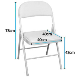 Tekbox White Folding Faux Leather Chairs - Set Of 5 - thumbnail 6