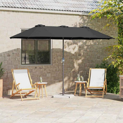 Berkfield Garden Parasol Black Powder-Coated Steel - image 1