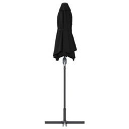 Berkfield Garden Parasol Black Powder-Coated Steel - thumbnail 7