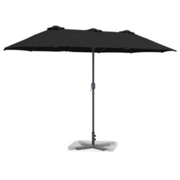 Berkfield Garden Parasol Black Powder-Coated Steel - thumbnail 3
