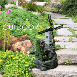 Geezy Water Feature Outdoor Indoor Led Fountain Waterfall Garden Decor (Windmill) - thumbnail 5
