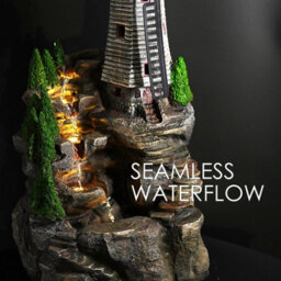 Geezy Water Feature Outdoor Indoor Led Fountain Waterfall Garden Decor (Windmill) - thumbnail 4
