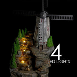 Geezy Water Feature Outdoor Indoor Led Fountain Waterfall Garden Decor (Windmill) - thumbnail 3