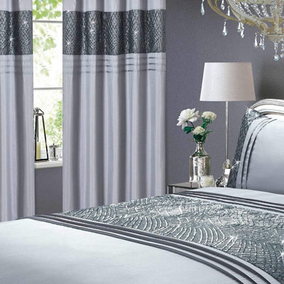 Rapport Charleston Sequin Fully Lined Eyelet Curtains
