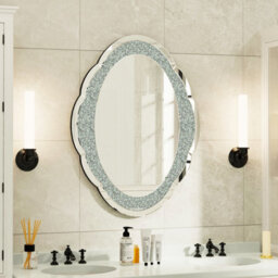 Artloge 600X800mm Large Decorative Bling Diamond Crystal Wall Mirror Bedroom Livingroom Hall Entry - thumbnail 6
