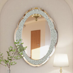 Artloge 600X800mm Large Decorative Bling Diamond Crystal Wall Mirror Bedroom Livingroom Hall Entry - thumbnail 5