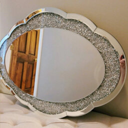 Artloge 600X800mm Large Decorative Bling Diamond Crystal Wall Mirror Bedroom Livingroom Hall Entry - thumbnail 9