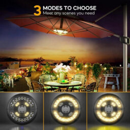 Led Garden Parasol Lights Usb Rechargeable Patio Umbrella Pole Light - thumbnail 2