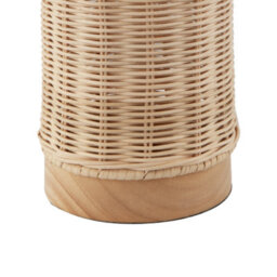 Happy Homewares Traditional Natural Woven Rattan Table Lamp With Rubber Wood Base - thumbnail 3